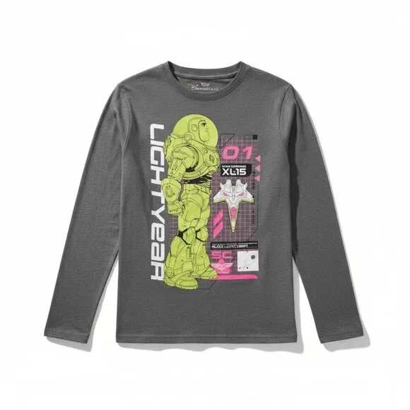 Disney Pixar Buzz Lightyear Boys Long Sleeve Graphic Tee Shirt Size XL NWT - Picture 2 of 12
